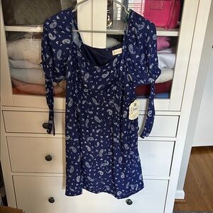 Altar'd State Navy Paisley Mini Dress